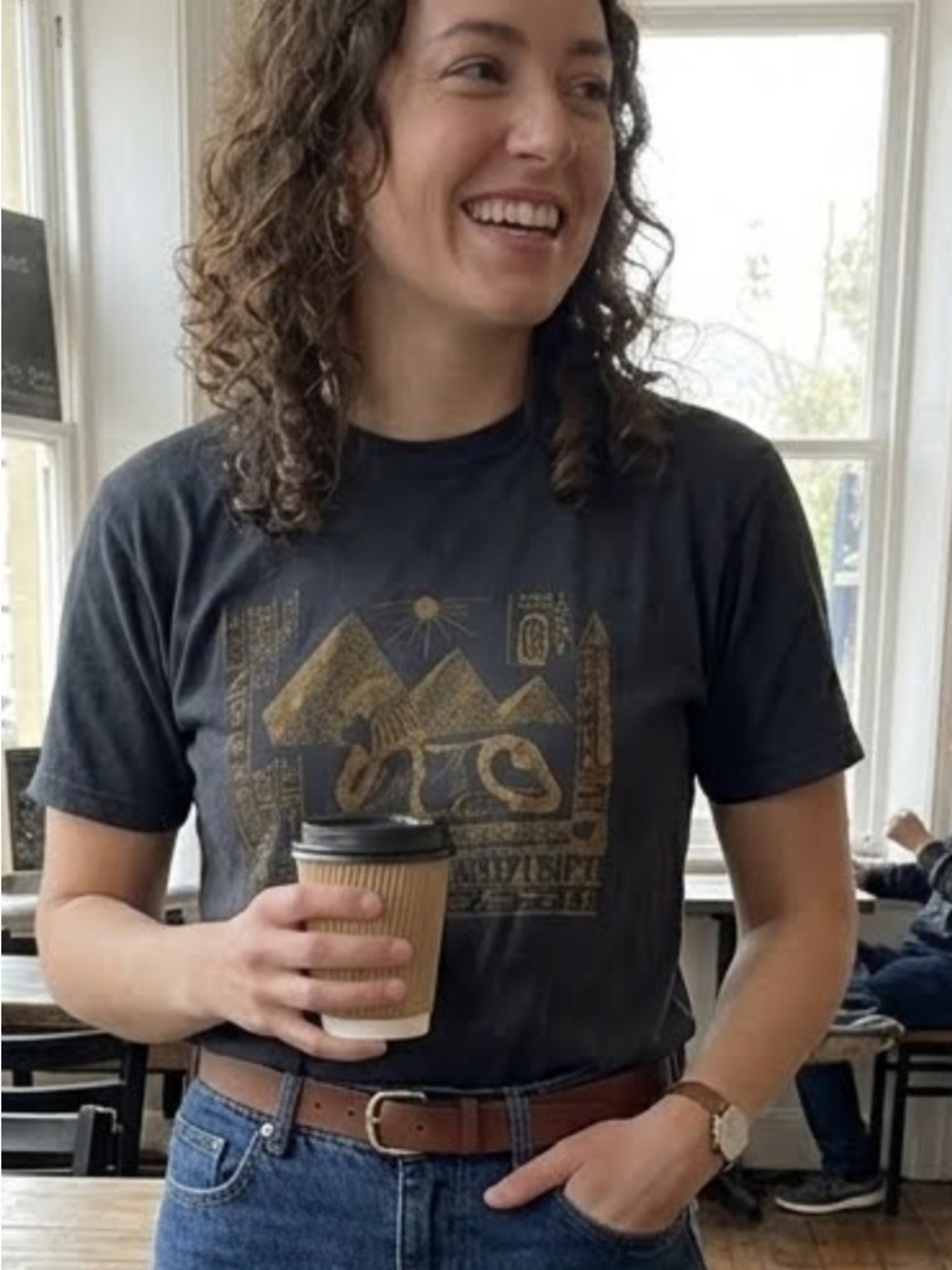 Vintage-Style Black Short Sleeve Graphic Tee